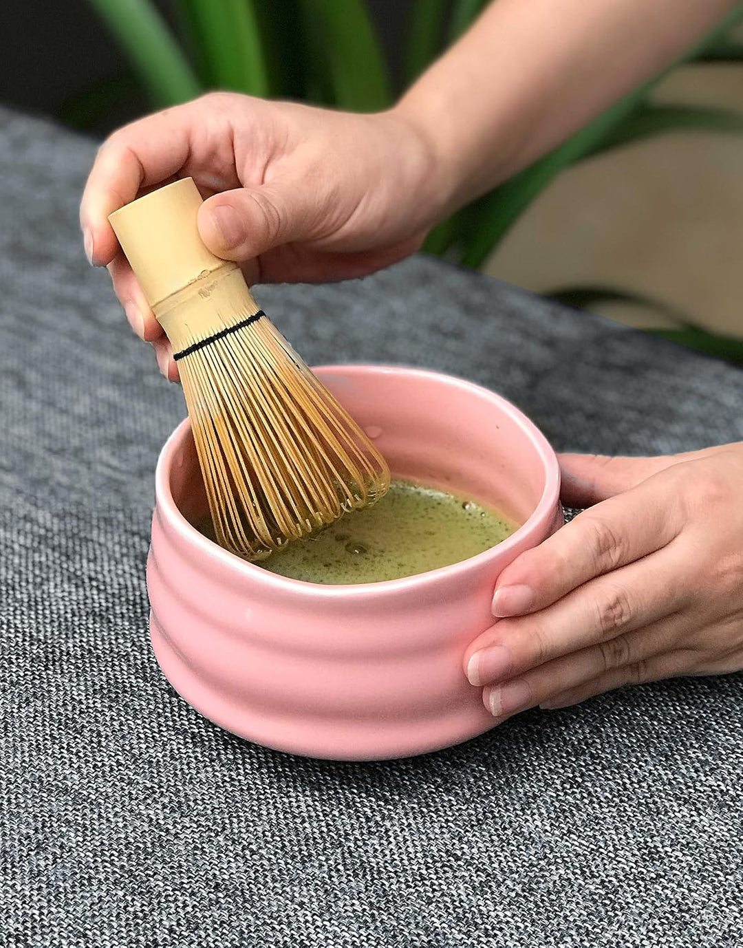 Keramik Matcha Schale, Handgefertigte Japanische Grüntee Tasse, Matcha Teeschale mit Schneebesen für