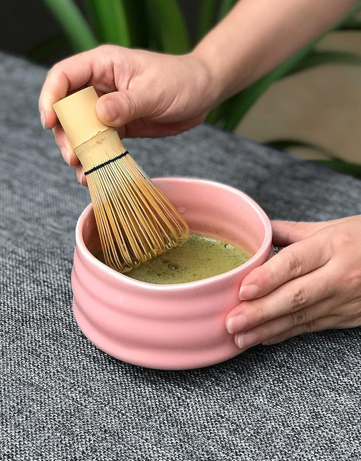 Keramik Matcha Schale, Handgefertigte Japanische Grüntee Tasse, Matcha Teeschale mit Schneebesen für