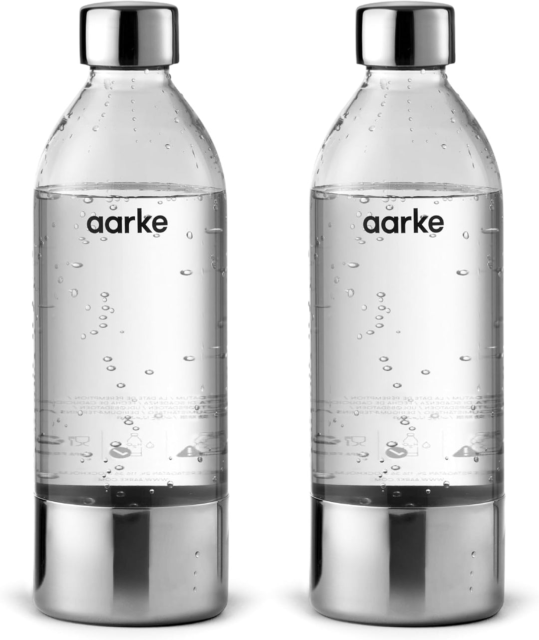 Aarke Carbonator 3, Premium Wassersprudler aus Edelstahl mit Aarke Flasche & 2er-Pack PET-Flaschen f