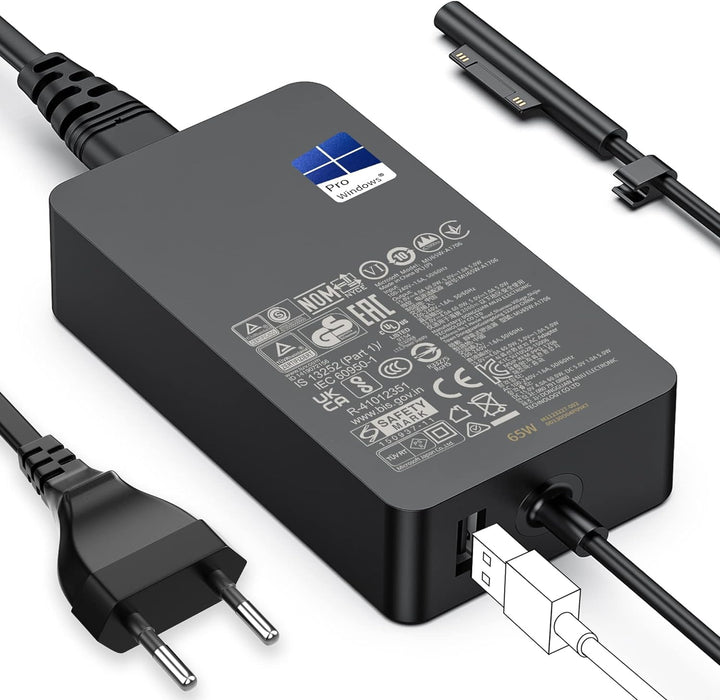 Surface Pro Ladegerät, 65W Microsoft Surface Netzteil Ladekabel für Surface Pro 9/Pro 8/Pro 7/Pro 6/