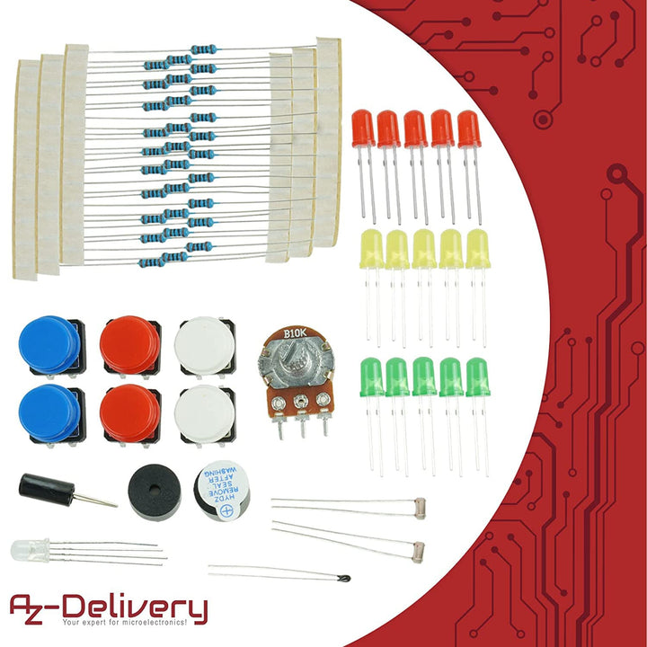 AZDelivery Elektronik Starter Kit für Schulkinder Electronic Fun Kit mit USB-Kabel, Breadboard, Sens