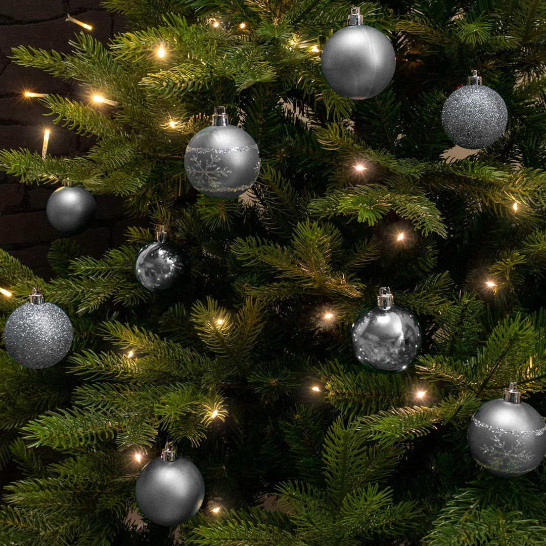 com-four® 40x Weihnachtskugeln, Christbaumkugeln bruchsicher aus Kunststoff für Weihnachten, Baumsch