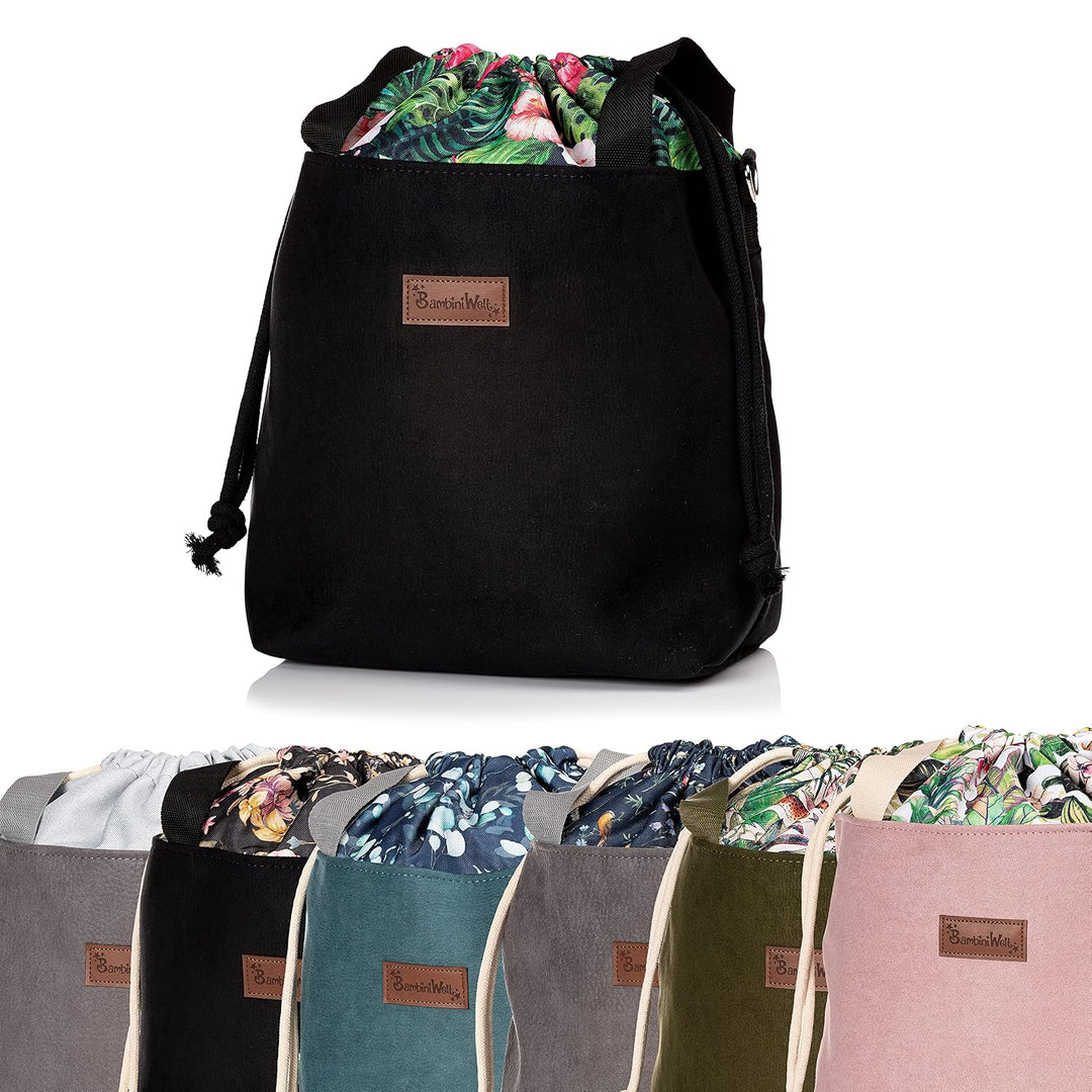 BAMBINIWELT Wickeltasche Schultertasche Shopper Babytasche Windeltasche aus LEDER für Kinderwagen Bu
