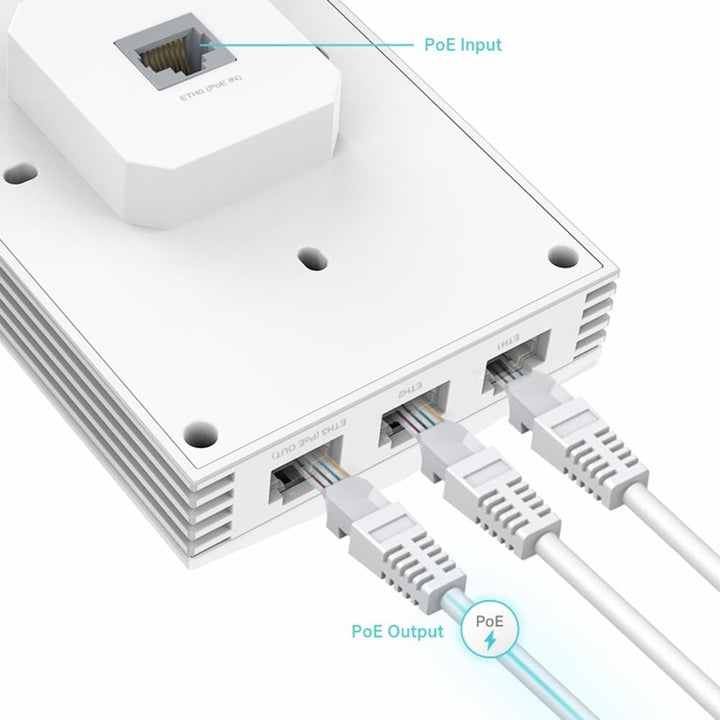 TP-Link EAP655-Wall Wi-Fi 6 Access Point AX3000 Dual-Band, Omada SDN, Zentrales Management, 1×1000 M