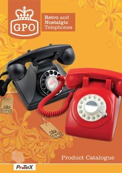 GPO 746 Retro Festnetztelefon im Stil der 70er Jahre mit Druckknopf-authentischer Klingelton-
