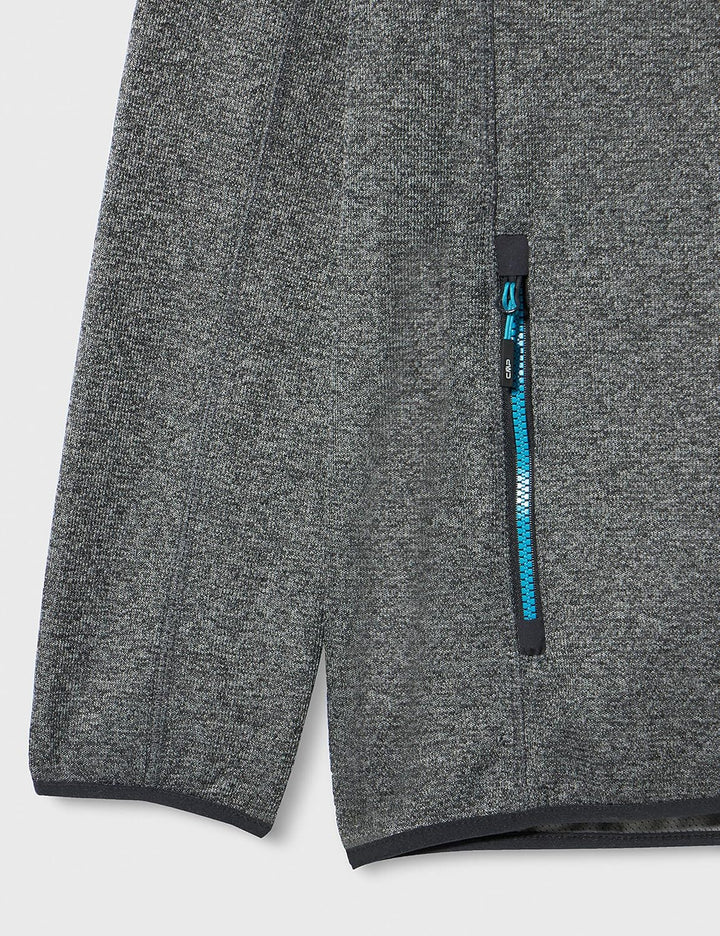 CMP Leichte Fleece-Strickjacke mit Netz, ANTRACITE-CEMENTO
