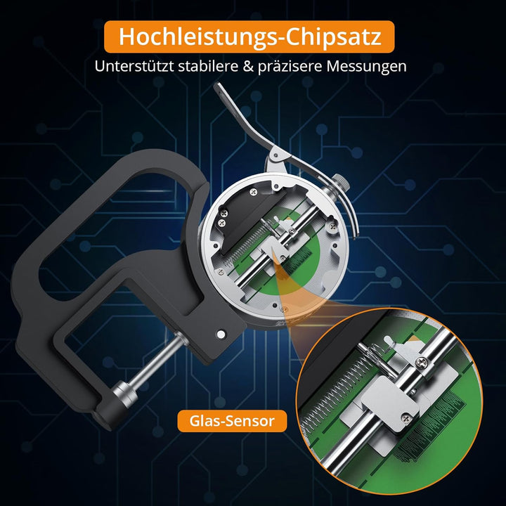 Neoteck Tragbares digitales Dickenmessgerät 0-25,4 mm Messbereich 0,001/0,00005 '' elektronischer Mi