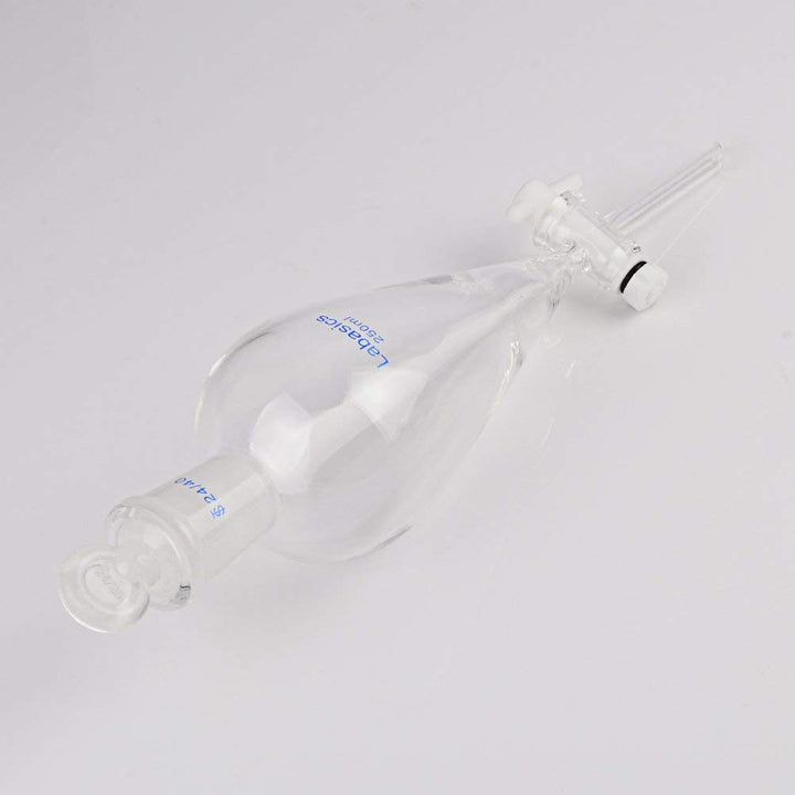Labasics Borosilikatglas Konischer Scheidetrichter mit PTFE-Absperrhahn, Separatory Funnel 250ml 250