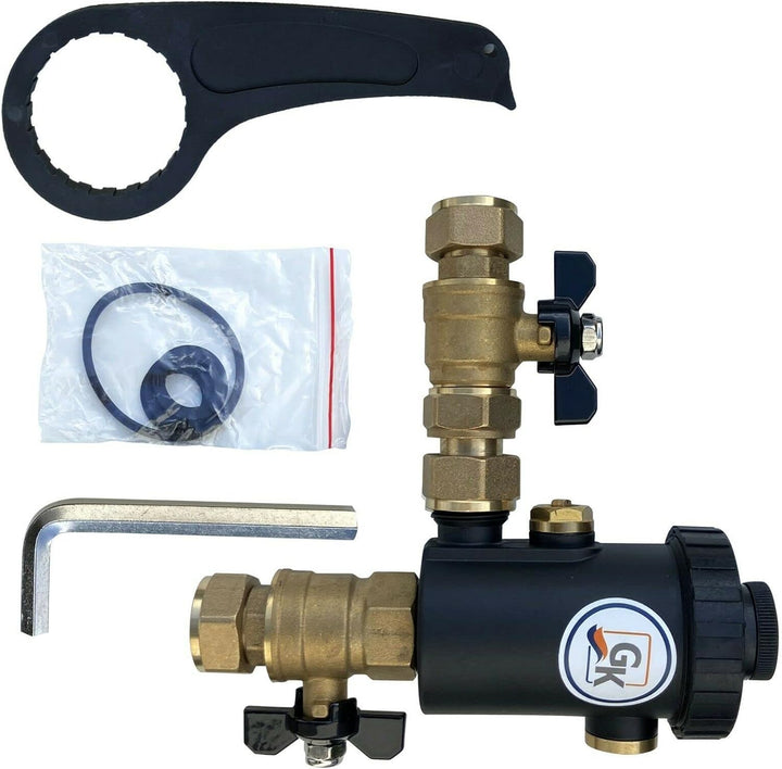 Schlammabscheider Heizung mit Magnet Schmutzfänger Magnetfilter aus Technopolymer bis 10 Bar 3/4''
