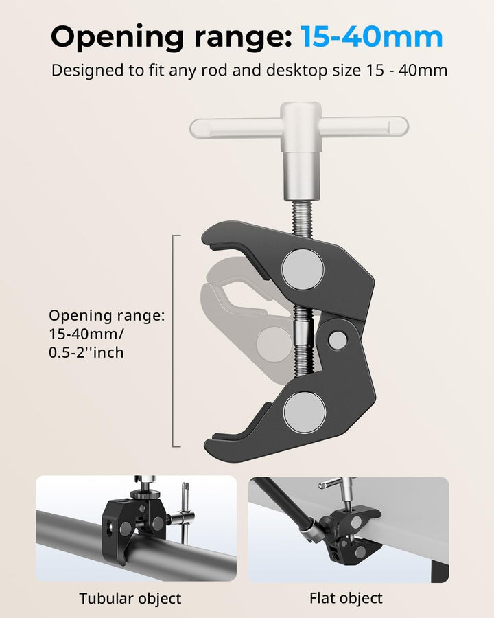 SmallRig Klemme mit 0,64 cm und 0,95 cm Gewinde und 24,8 cm verstellbarer Reibungsarm; Magischer Arm