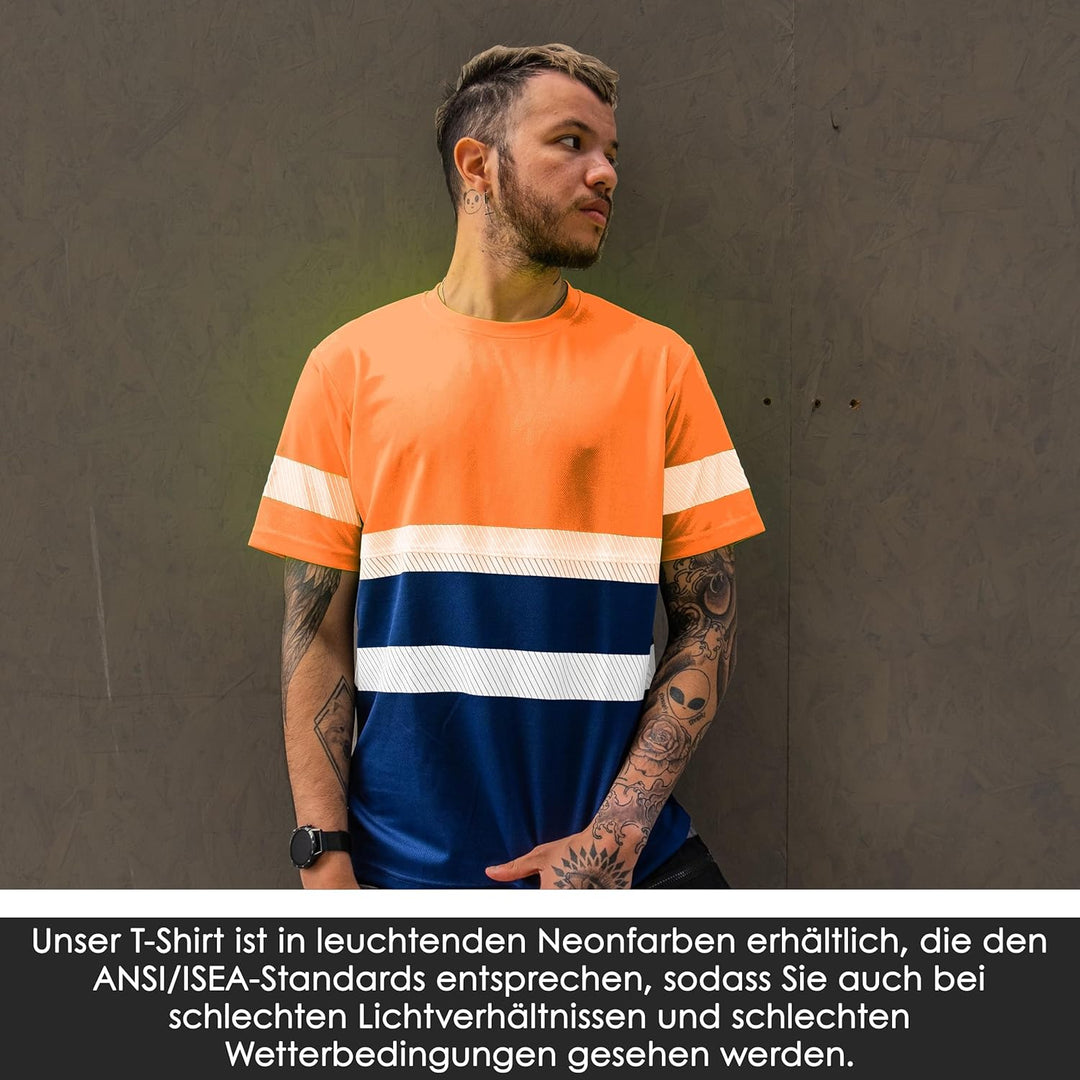 Apparel Warnschutz-T-Shirt – Reflektierendes Warn-Shirt – Warn-Shirt – Sicherheits-T-Shirt – Arbeits