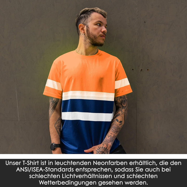 Apparel Warnschutz-T-Shirt – Reflektierendes Warn-Shirt – Warn-Shirt – Sicherheits-T-Shirt – Arbeits