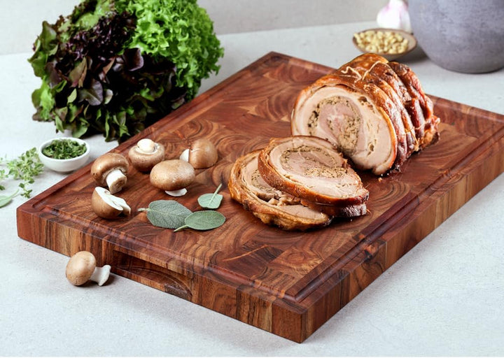 KESPER | Schneide- und Tranchierbrett, Material: Akazienholz, Masse: 50 x 35 x 3,5 cm, Farbe: Braun,