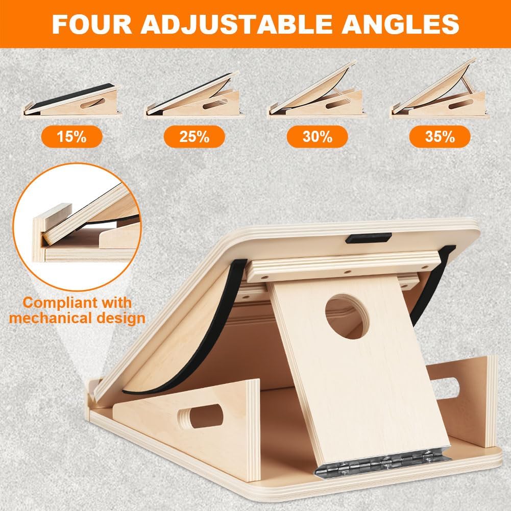 2 in 1 Wadendehner, Schrägbrett Aus Holz, Verstellbarer Und Portable Wooden Slant Board, Athletic Mo
