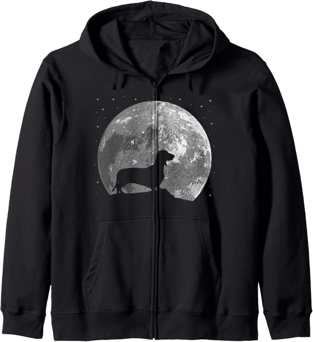 Dackel Mond Hund Rauhaardackel Lustig Geschenk Kapuzenjacke