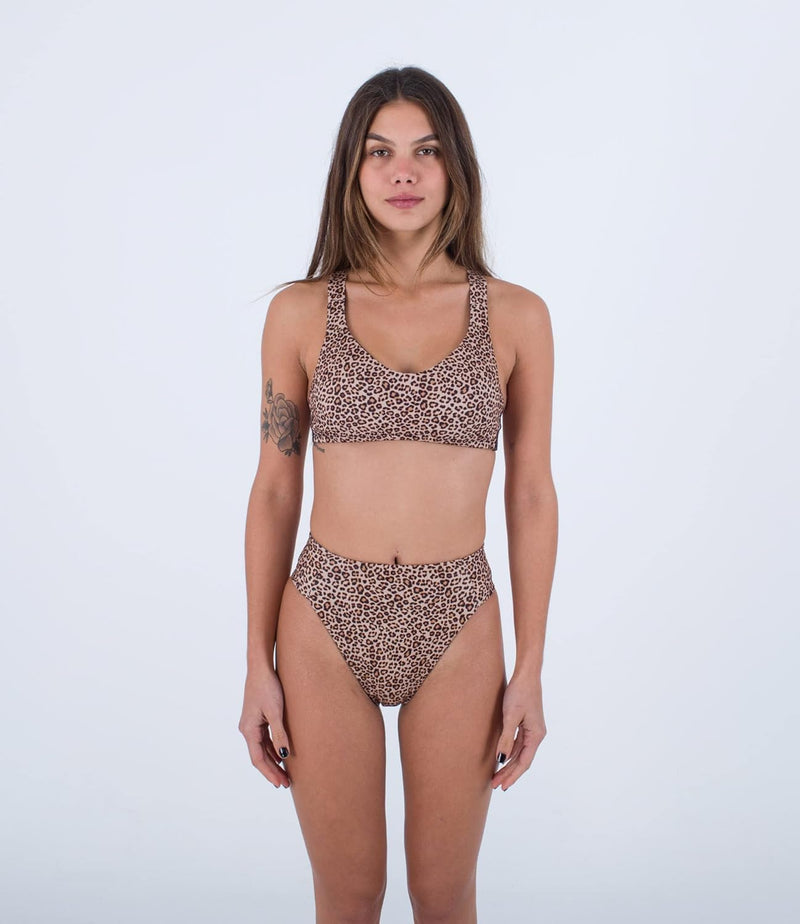 Hurley Damen Max Leopard Cross Back Top Bikinioberteil XS Brown Sugar, XS Brown Sugar