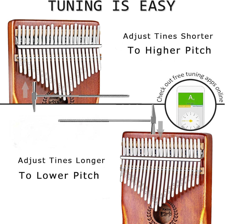 Everjoys Kalimba Daumenklavier 21 Tasten Professionelles Musikinstrument Finger Marimbas mit tragbar