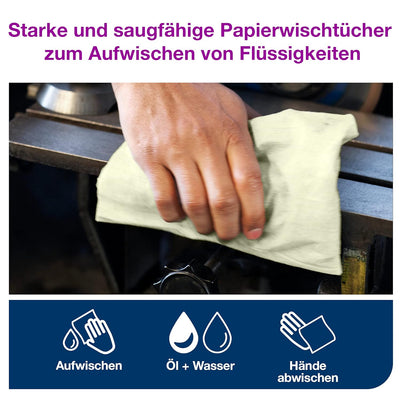 Tork 129243 Industrie Papierwischtücher für W1 Bodenständer- und Wandhalter-System / 2-lagige Wischt