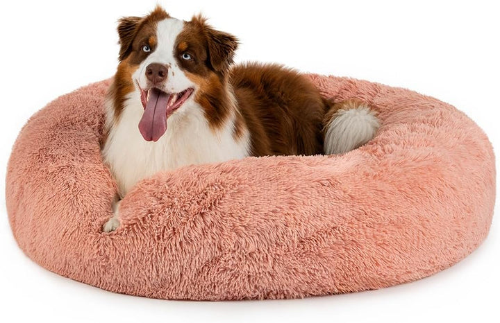 lionto Hundebett rund Hundekissen Hundesofa Katzenbett Donut, (3XL) 100 cm Ø rosa L 100 x B 100 x H