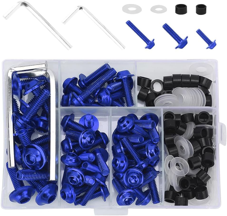 Motorrad Verkleidung Schrauben Kit, Universal M5 M6 Aluminium Windschutzscheibe Karosserie Schrauben