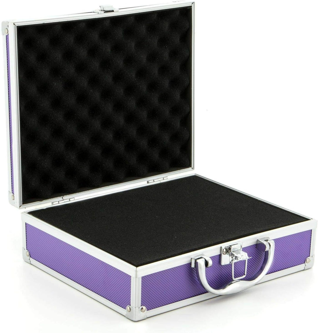 AR Carry Box® Kleiner Alukoffer Werkzeugkoffer Aluminium Koffer leer 260x210x80mm Farbe Alu/Lila, Li