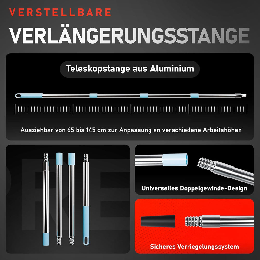 Bodenbeschichtung Entlüftungsroller Set | Enthält Stachelwalze Ausgleichsmasse 11 mm, Rakel Ausgleic