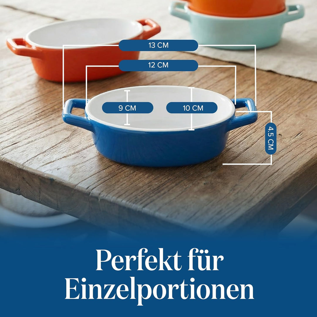 Joejis 4er Set Mini Auflaufform Backform - Kleine auflaufförmchen Keramik für den Backofen - Ideal f
