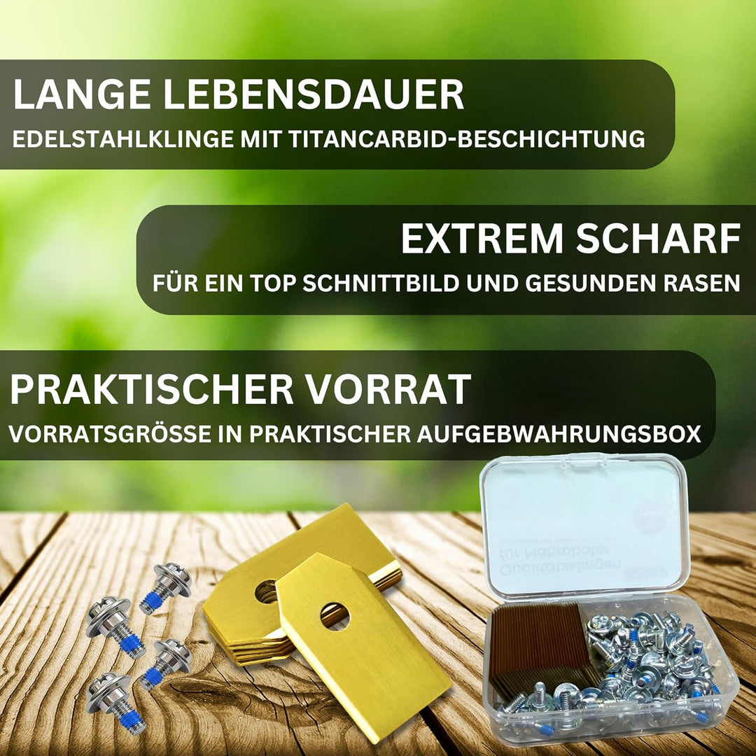 30 x Klingen Ersatzmesser + Schrauben, Ersatzklingen kompatibel mit Segway Navimow Mähroboter für la