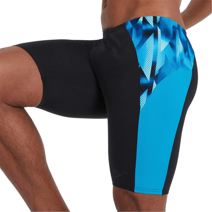 Speedo Men's Swimsuit Jammer Endurance+ Splice Team Colors Jammer 22 Schwarz/Blau, 22 Schwarz/Blau
