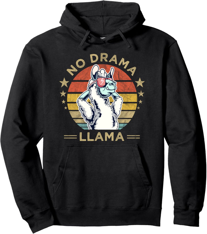 Lustiges No Drama Llama Lama Alpaka Retro Vintage Geschenk Pullover Hoodie