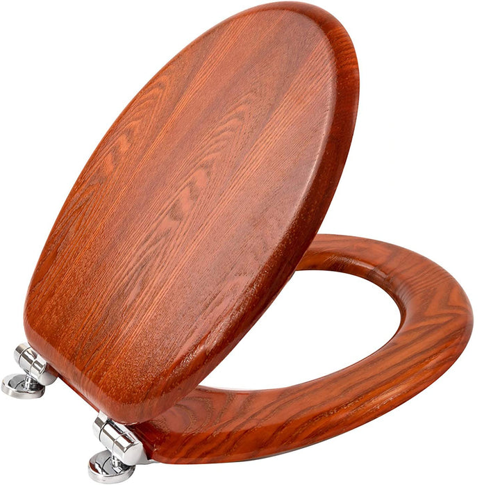 Angel Shield Antibakterieller Toilettensitz aus Holz, mit Absenkautomatik, mit Schnellverschluss, ve