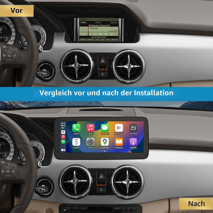 Autoradio 10,25 Zoll Touchscreen mit kabellosem Carplay und Android Auto für 2013-2015 Mercedes Benz