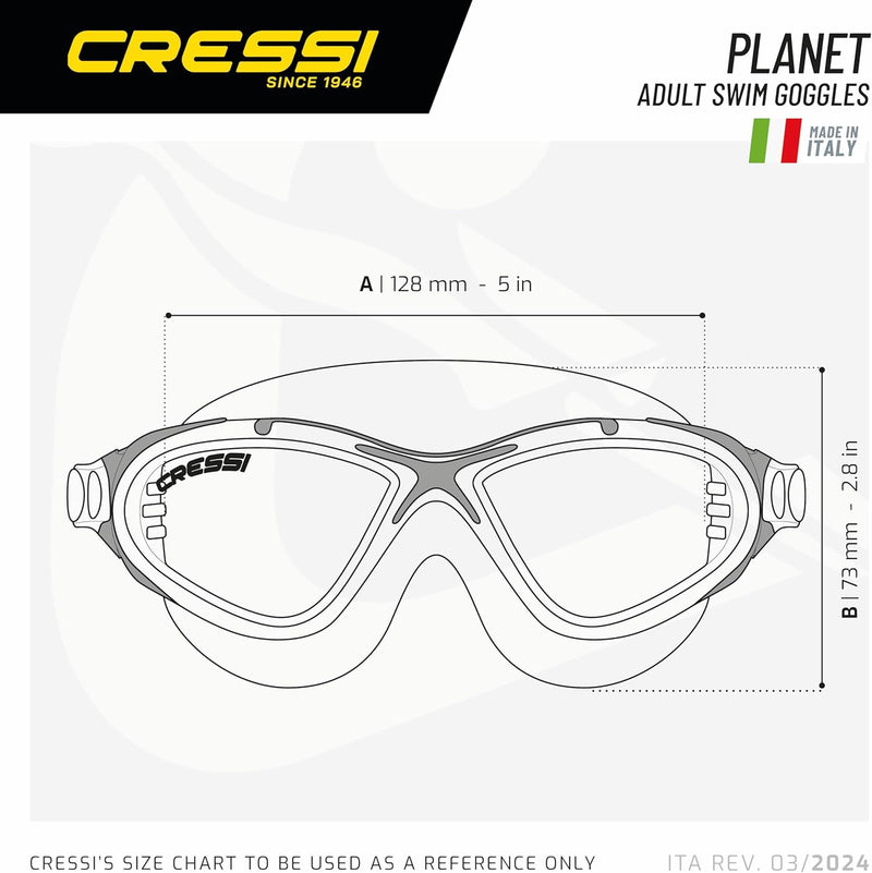 Cressi Planet Goggles - Premium Schwimmbrille für Schwimmen, Pool, Triathlon und alle Wassersportart