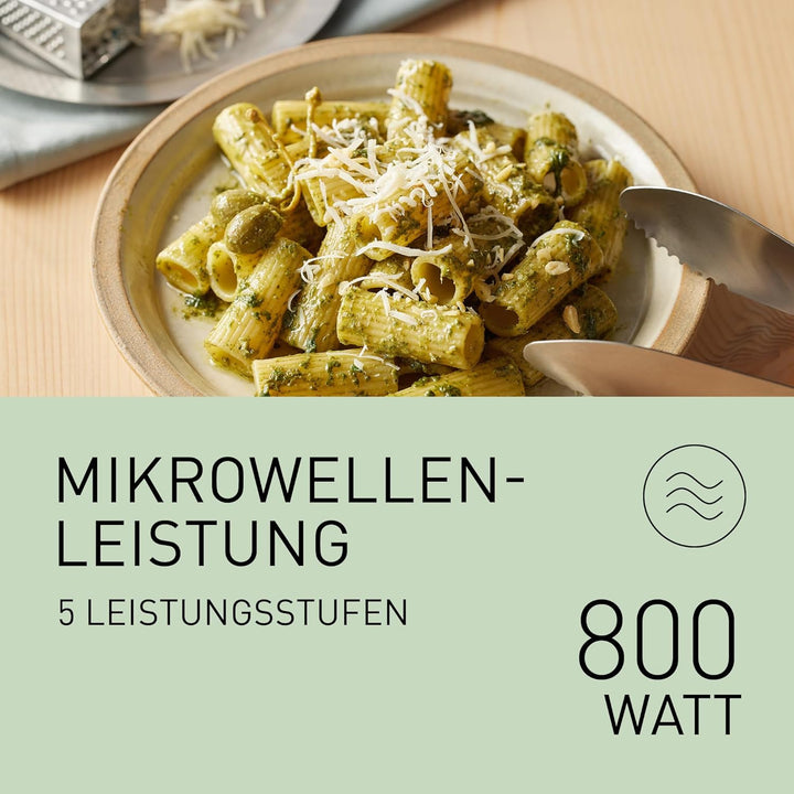 Panasonic NN-SM21QWEPG 20L Solo-Mikrowelle mit Glasschale, 800 W, Auftaueinstellung, 5 Leistungsstuf