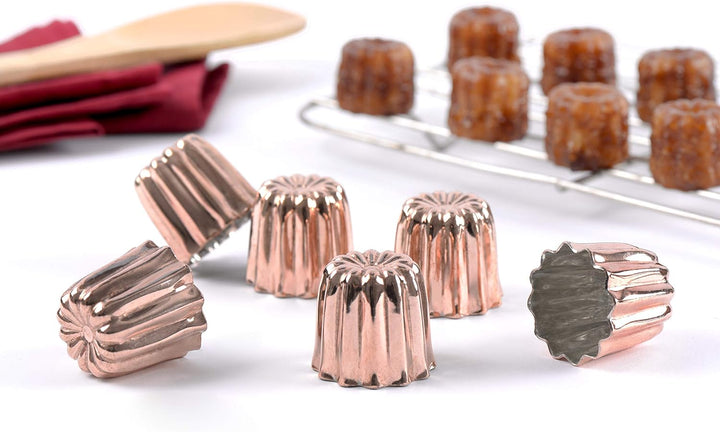 patisse 43016 Backform für Canelé de Bordeaux, Kupfer, 35 mm,