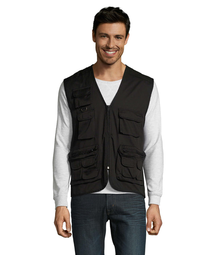 WILD - Unisex Multipocket Weste, Noir