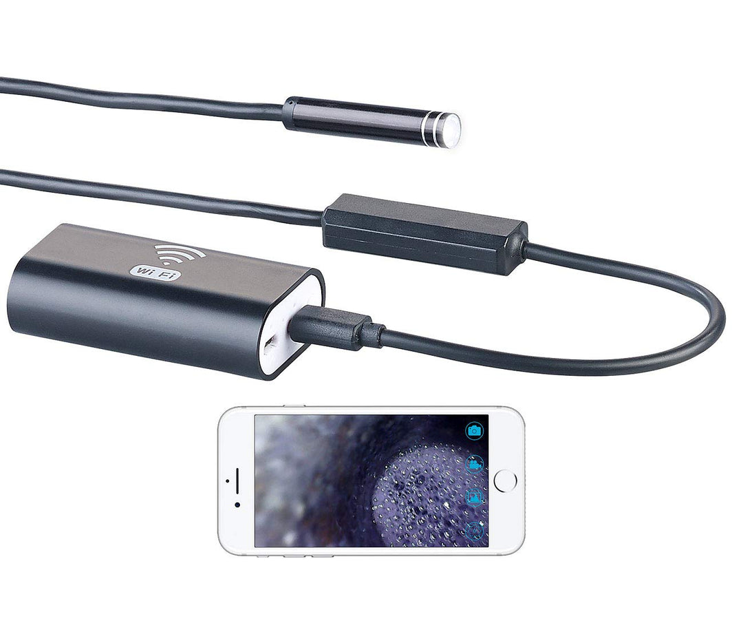 Somikon Endoskopkamera iPhone: WiFi-HD-Endoskop-Kamera für iOS- und Android-Mobilgeräte, 2 m (Endosk