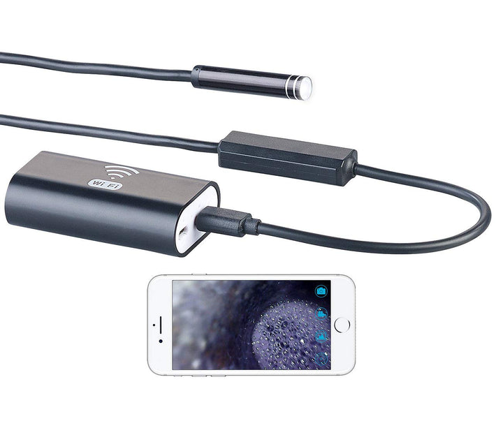 Somikon Endoskopkamera iPhone: WiFi-HD-Endoskop-Kamera für iOS- und Android-Mobilgeräte, 2 m (Endosk