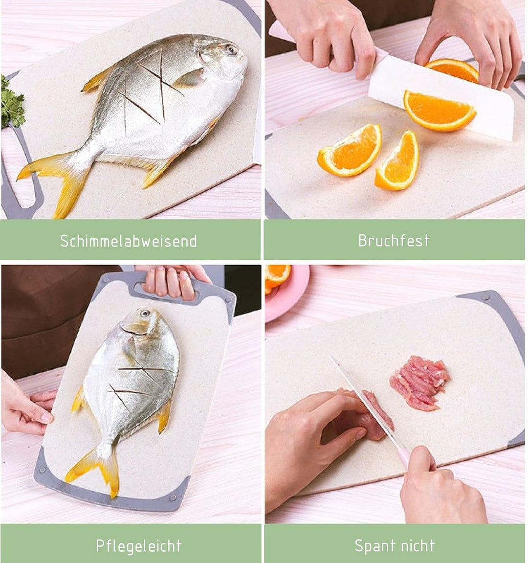 KPYTO Frühstücksbrettchen 6er Set + 1 Brettchen gratis, 25 x 15 cm, Schneidebrett Set, beidseitig, r