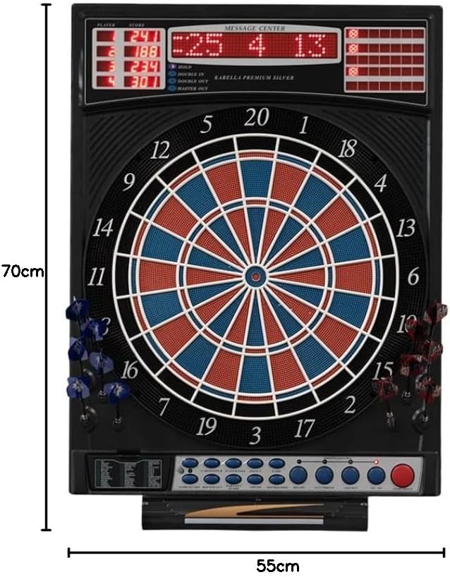 Karella Dartautomat Premium Silver, ausgereifte Darttechnik, elektronisches Dartboard für jedes Skil