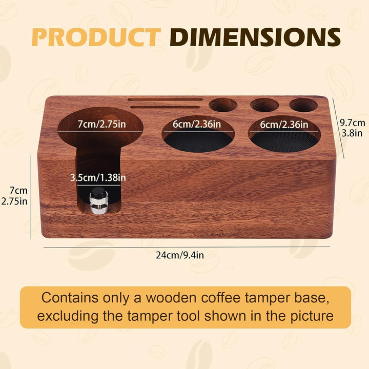 Tamperstation 58mm Kaffeetamper Walnuss Holz,Espresso Tamper,Barista Tamping Station für Espreso Zub