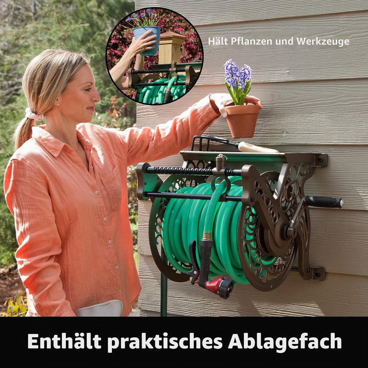 Liberty Garden 707 Decorative Wall Mount Garden Guide Hose Reel, Bronze Schlauchführung, Schlauchfüh