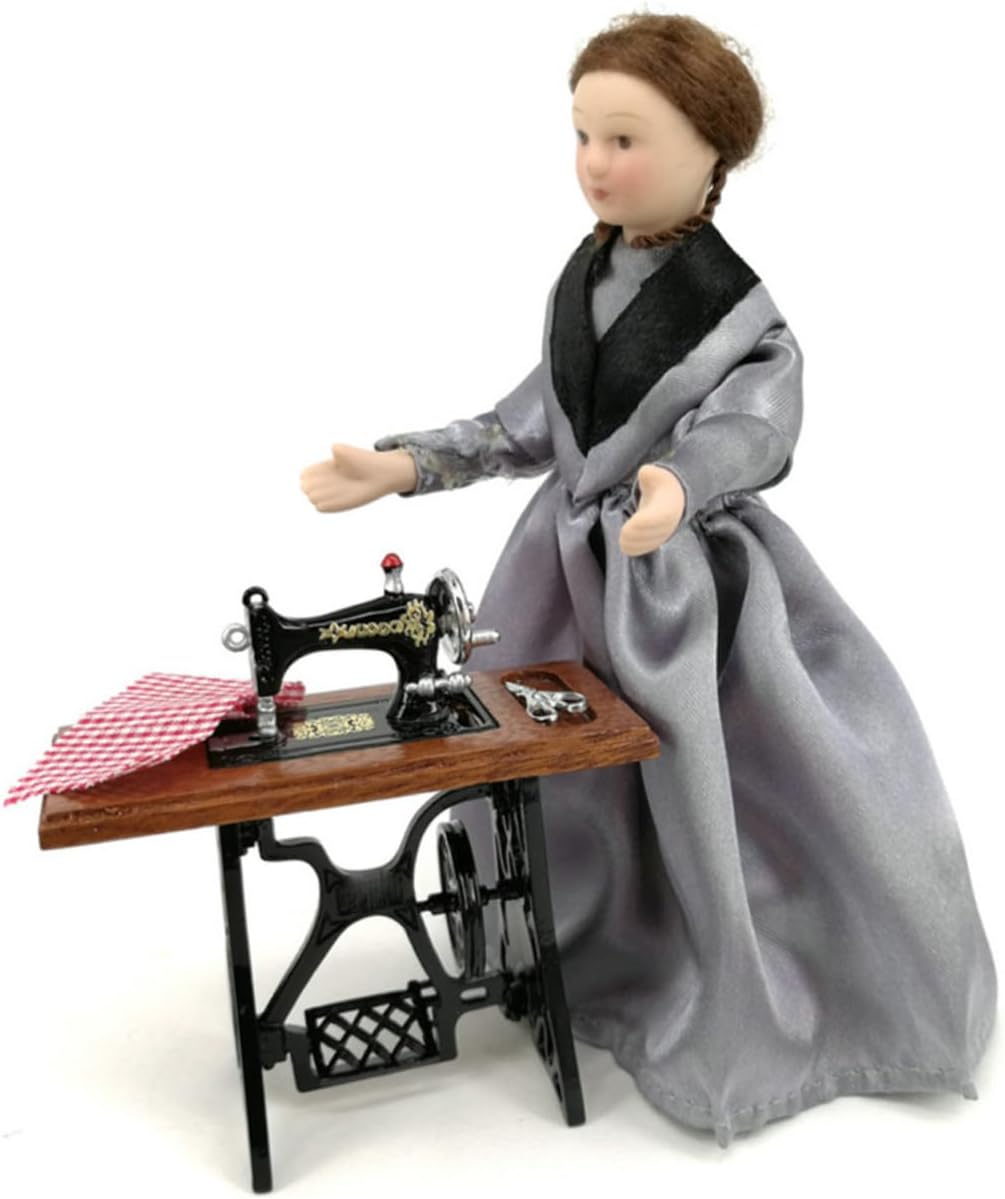 Supvox Mini Nähmaschine Dekoration für Puppenhaus Miniatur Wohnaccessoire Deko für Mini Hausmodelle