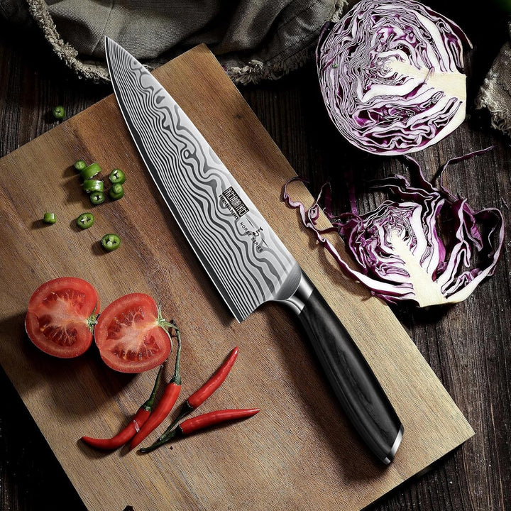 HOSHANHO Kochmesser Küchenmesser - 20 cm Extra Scharfe Messerklinge Chefmesser Profi Messer aus Hoch
