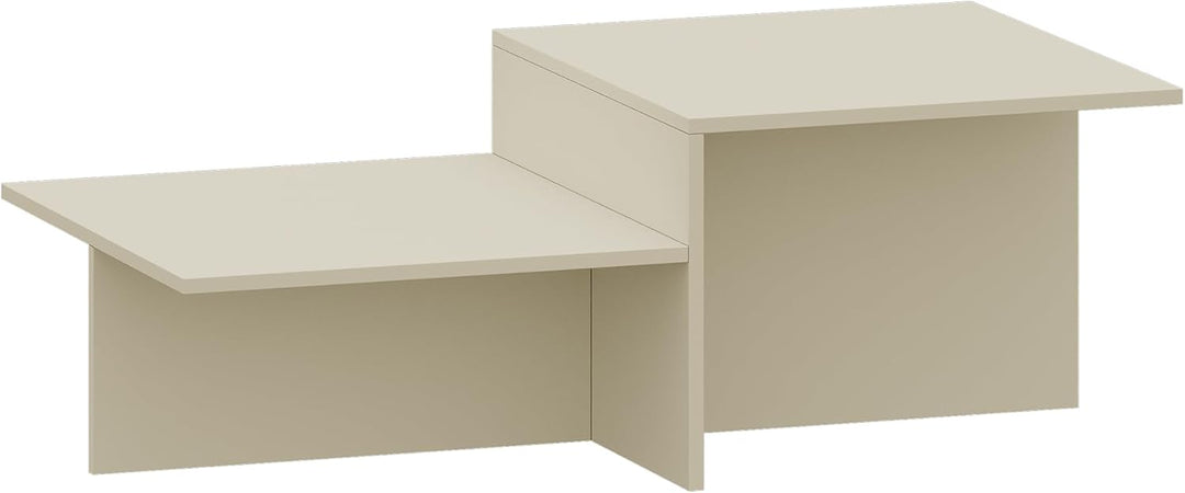 [en.casa] Couchtisch Taniena Wohnzimmertisch mit doppelter Tischplatte eckig Beistelltisch 100 x 55