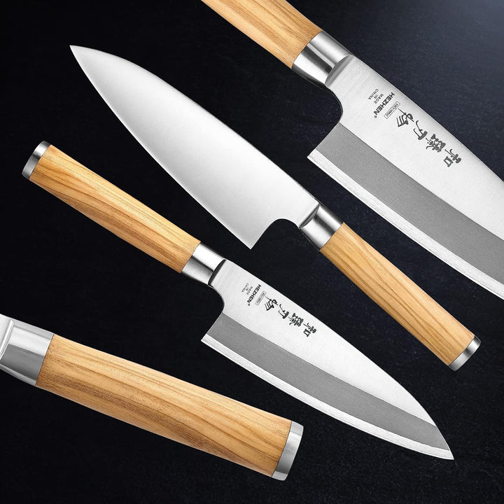 HEZHEN 18CM Deba Messer,Messer Asiatischer Art, Japanischer Stil Schmiedestahl Fische Lachs Filetier