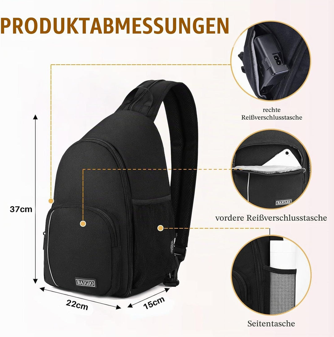 BAIGIO Multifunktional Kamerarucksack DSLR Kameratasche Fotorucksack Brusttasche Wasserabweisend Kam