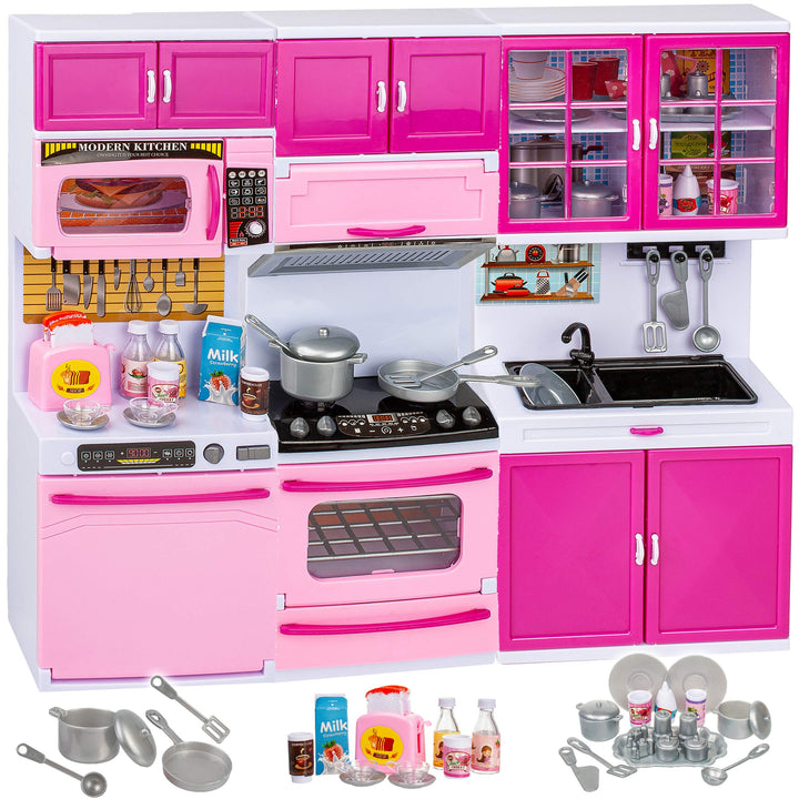 Puppenhaus Möbel - Sound & Licht - 31 cm gross - Backofen + Herd + Geschirrspüler + Mikrowelle + Spü