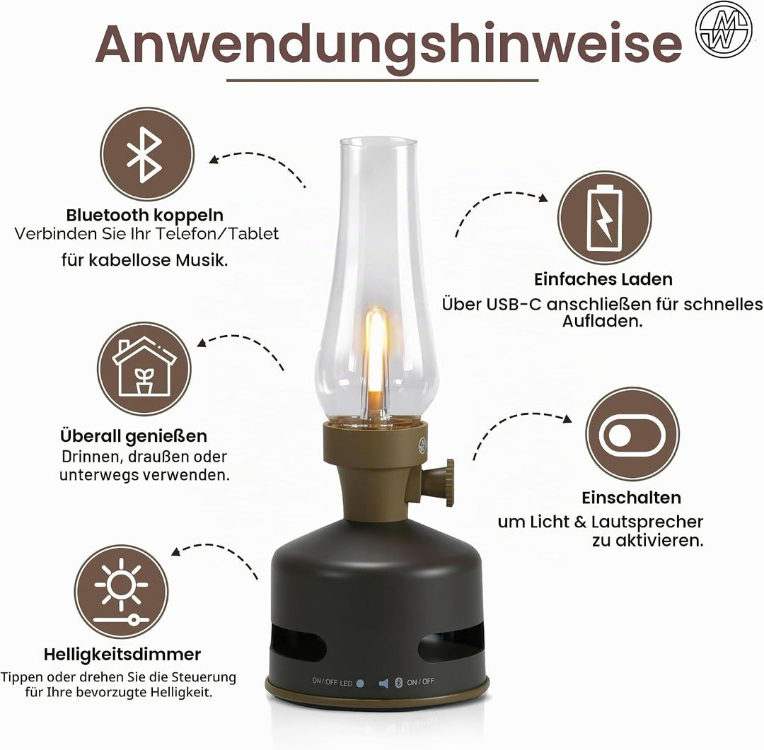 MoriMori Design-Leuchte mit Lautsprecher - (choco-brown), Choco-brown