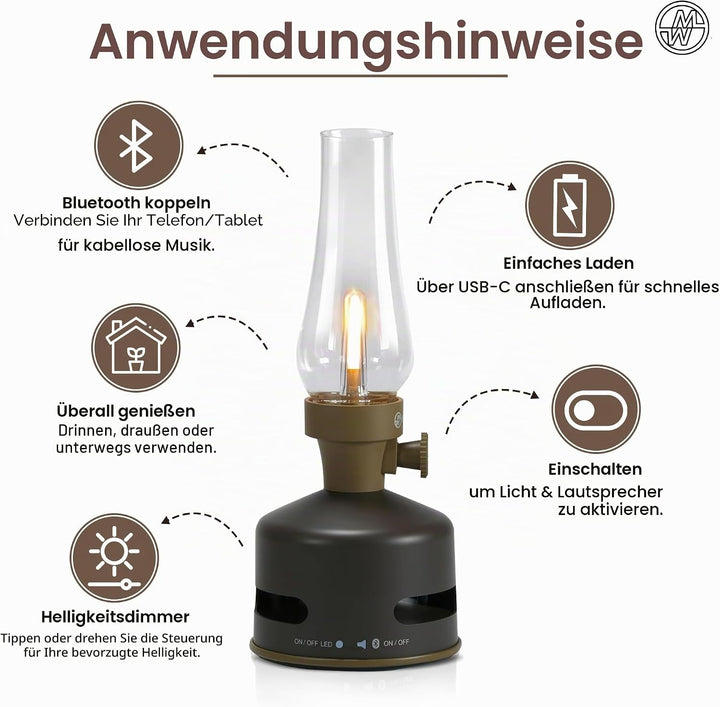 MoriMori Design-Leuchte mit Lautsprecher - (choco-brown), Choco-brown